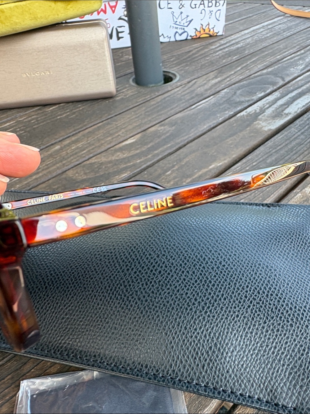 Celine Tortoiseshell Oversized Womenโs Sunglasses with Brown Lenses - Picture 3 of 11